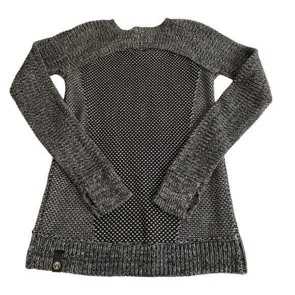 IVIVVA by LULULEMON BUSY TO BE COZY KNITTED PULLOVER GRAY SIZE 14 100% Cotton - Picture 4 of 13
